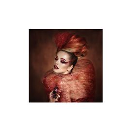 Glass picture Lady in red 120cm x 120cm 10086