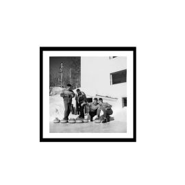 Glass picture w/frame Curling 80cm x 80cm 10092