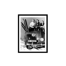 Glass picture w/frame Jenter på skiferie 70cm x 90cm 10098