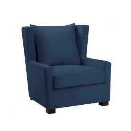 Stol  Kingston halvrund B81 D93 H89 Velour Petroleums Blue