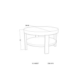 Salongbord Copenhagen Sort Eik Ø: 80, H: 47 148507