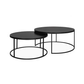 Salongbord Nice rundt 100cm + 80cm natur eik stål understell