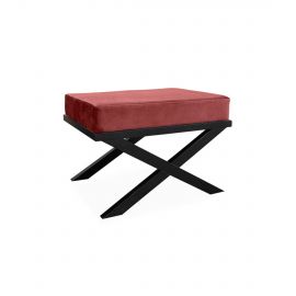 Krakk med Kryss H50 B68 D47 Burgundy Velour