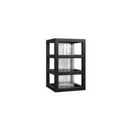 Lanterne sort eik 23x23x40 med glass sylinder