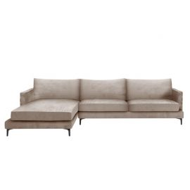 Sofa Montana Corner 294cmx102cmx78cm Velour Beige Left