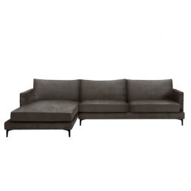 Sofa Montana Corner 294cmx102cmx78cm Velour Mole Left