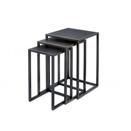 Settbord Springfield antrasitt metall/sort finer sett 3 bord