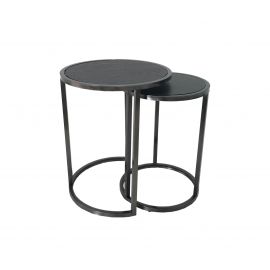 Settbord Richmond sett av 2 bord antrasitt metall/sort finer