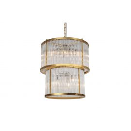 Taklampe Corona D55 x H60CM Gold clear glass
