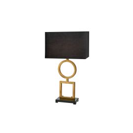 Bordlampe Riverside GoldB40xD19xH75cm skjerm sort velur 228986
