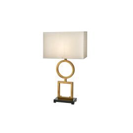 Bordlampe Riverside GoldB40xD19xH75cm skjerm hvit velur 228987