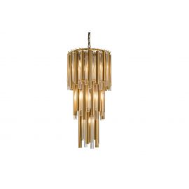 Taklampe Macon D35 x H68CM gold metal and clear glass