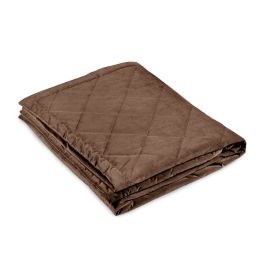 Sengeteppe 240x135cm m/diamant quilt velour brown 590-09