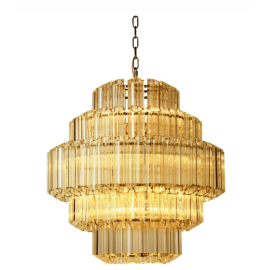 Taklampe Praha Exclusive Ø66cm H67cm steel /cognac glass