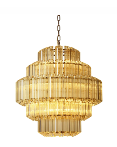 Taklampe Praha Exclusive Ø66cm H67cm steel /cognac glass
