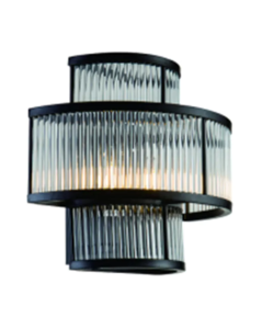 Vegglampe Corona L35xW20xH28cm Black clear glass